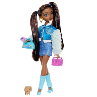 Abbildung von Barbie Dream Besties Puppe und Accessoires, bewegliche Brooklyn“ Modepuppe mit langem schwarzen Haar, 9 Teile zum Thema Musik, HYC22