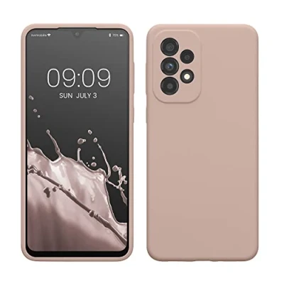 Abbildung von kwmobile Hülle kompatibel mit Samsung Galaxy A33 5G Silikon Handy Case Handyhülle weiche Oberfläche kabelloses Laden Altrosa matt