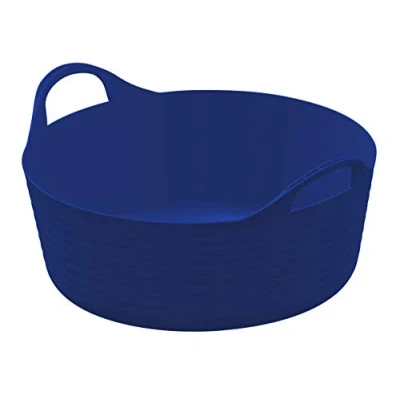 Abbildung von Kerbl Trog FlexBag blau (Flexibler Futtertrog, Müslischüssel, Fassungsvermögen 15 Liter, Futtereimer mit Zwei Griffen) 3210248