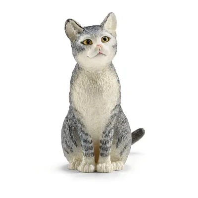 Abbildung von schleich 13771 Katze, sitzend, für Kinder ab 3+ Jahren, FARM WORLD Spielfigur