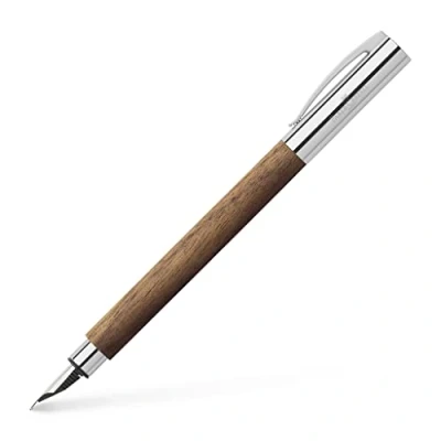 Abbildung von FABER CASTELL 148580 Füllfederhalter AMBITION Nussbaum, Federbreite M, inkl. Geschenkverpackung und Konverter