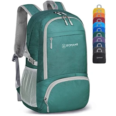 Abbildung von ZOMAKE Leicht Faltbarer Rucksack Packbare Backpacks 30L,Kleiner Faltbar Rucksäcke Wanderrucksack Wasserdicht für Damen Herren Outdoor Wandern(Dunkelgrün)