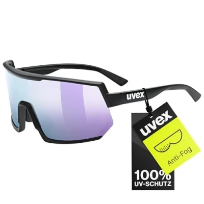 Abbildung von Uvex sportstyle 235 Sportbrille für Damen und Herren starker Schutz vor Sonnenstrahlung druckfreier Sitz &amp; perfekter Halt black matt/mirror lavender one size