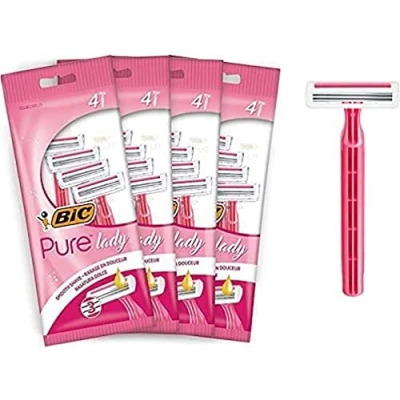 Abbildung von BIC Pure Lady Rasierer Damen, 16 Einwegrasierer mit je 3 Klingen, Vitamin E &amp; Shea Butter für eine sanfte Rasur