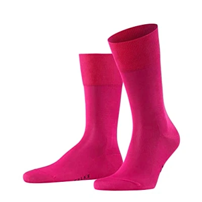 Abbildung von FALKE Herren Socken Tiago M SO nachhaltige Fil D&#039;Ecosse Baumwolle einfarbig 1 Paar, Rot (Berry 8390) neu umweltfreundlich, 41 42