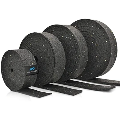 Abbildung von Terrassenpads Rollen 50 mm / 80 x 3mm 6mm 8mm 10mm 20mm Unterleger aus Gummigranulat Länge, Breite, Stärke und Menge auswählen (1, 2000mm 50mm 3mm)