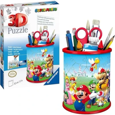 Abbildung von Ravensburger 3D Puzzle 11255 Utensilo Super Mario Stiftehalter für Fans ab 6 Jahren Schreibtisch Organizer Erwachsene und Kinder