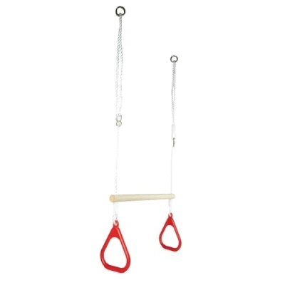 Abbildung von Eichhorn Outdoor 2 in 1 Turnset, Schaukel und Trapez einem, Höhenverstellbar ca. 110 160 cm, bis 60 kg belastbar, aus Hartholz, ab 3 Jahren