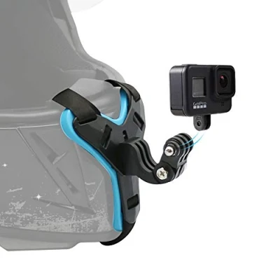 Abbildung von SUREWO Motorradhelm Kinnriemenhalterung für GoPro Hero 13/12/11/10/9/8/7/(2018)/6/5 Schwarz,DJI Osmo Action 5 Pro/4/3/2,Campark/YI und mehr