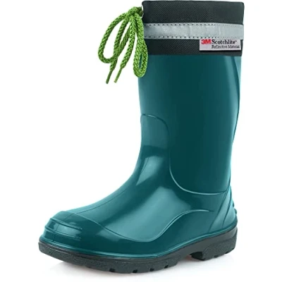 Abbildung von Ladeheid Kinder Gummistiefel mit Stulpe Regenstiefel für Jungen und Mädchen LA 972 (Dunkelgrün/Schwarz, 30 EU)
