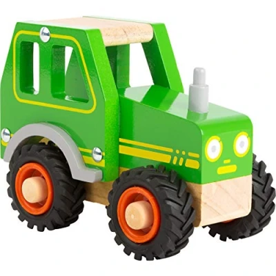 Abbildung von small foot Traktor aus 100% FSC zertifizierten Holz und mit großen gummierten Reifen, ab 18 Monate, 11078, grün