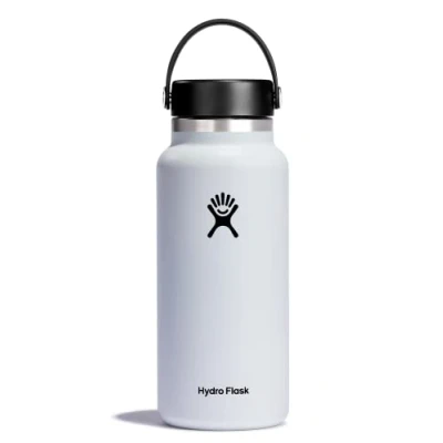Abbildung von HYDRO FLASK Trinkflasche 946ml (32oz) Isolierte Wasserflasche aus Edelstahl Sportflasche mit auslaufsicherem Flex Cap Deckel &amp; Gurt Thermoflasche Spülmaschinenfest Größe Öffnung White