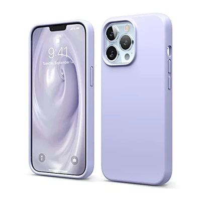 Abbildung von elago Liquid Silicone Case Kompatibel mit iPhone 13 Pro Hülle (6,1&quot;), Hochwertiges Silikon, Rundumschutz Handyhülle : 3 Layer Struktur Schutzhülle, Kratzfestes Weiches Mikrofaserfutter (Violett)