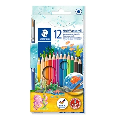 Abbildung von STAEDTLER 14410NC12 Noris Club Aquarell Buntstifte, 12 brillanten Farben