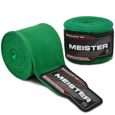 Abbildung von Meister Erwachsene 180 Zoll (457cm) Semi Elastische Handbandagen für MMA &amp; Boxen (Paar) Waldgrün