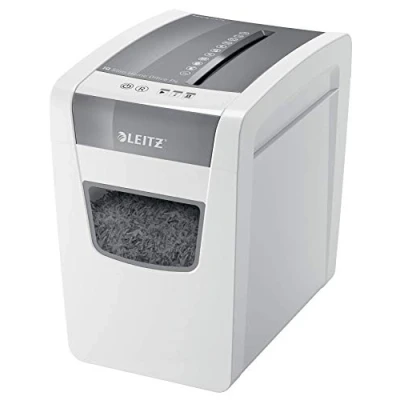 Abbildung von Leitz IQ SL Home Office Aktenvernichter,Sicherheitsstufe P4, 10 Blatt Kapazität (70 80 g/m²), 23L Abfallbehälter, Weiß, 80010000