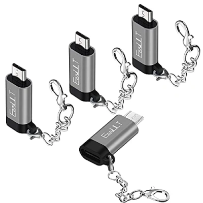 Abbildung von EasyULT USB Typ C Adapter auf Micro [4 Pack], (Female) zu (Male) Kompatibel mit Samsung J6/J5/J4/J3/S7/S7 Edge/S6,Huawei Y7/Y6/P Smart/P8 Lite,LG G4