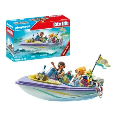 Abbildung von PLAYMOBIL City Life 71366 Promo Pack Hochzeitsreise, romantischer Ausflug mit dem Motorboot, gemeinsame Flitterwochen nach der Traumhochzeit, Spielzeug für Kinder ab 4 Jahren