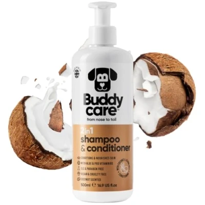 Abbildung von 2in1 Shampoo &amp; Conditioner von Buddycare Praktisches Hundeshampoo und in einem Mit Aloe Vera Pro Vitamin B5 (500ml)