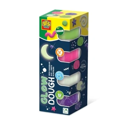 Abbildung von SES Creative 00516 Feel Good Knete Glow (4x90gr), Mehrfarbig, Glutenfrei für Kinder ab 1 Jahr