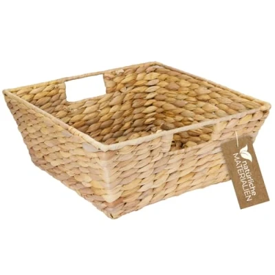 Abbildung von HMF Geschenkkorb leer, Aufbewahrungskorb geflochten aus Wasserhyazinthe Rechteckig 30 x 12 cm
