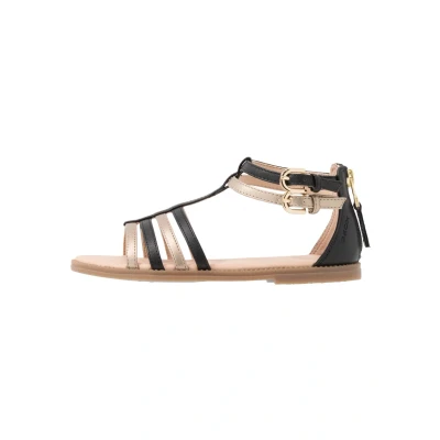 Abbildung von Geox Karly GIRL Riemensandalette für Kinder, Größe: 35, Black/platinum Schuhe