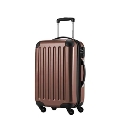 Abbildung von HAUPTSTADTKOFFER Alex Handgepäck, 55 x 38 23 cm, 4 Rollen, 42 Liter, Reisekoffer, Hartschalenkoffer, Rollkoffer, Bordgepäck Koffer, erweiterbar, Braun