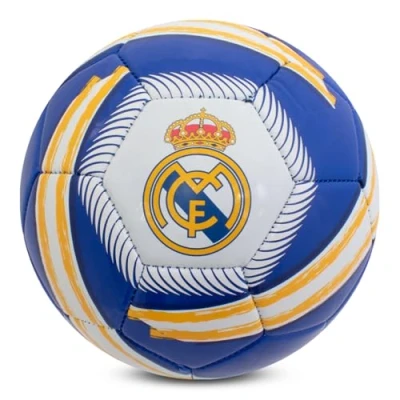 Abbildung von Hy Pro Offiziell lizenzierter Real Madrid CF Cyclone Fußball, Größe 5, Training, Match, Merchandise, Sammlerstück für Kinder und Erwachsene, Blau