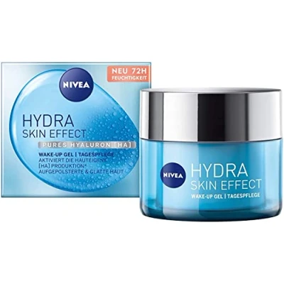 Abbildung von NIVEA Hydra Skin Effect Wake up Gel (50 ml), Tagespflege für aufgepolsterte &amp; glatte Haut, erfrischende Tagescreme mit purem Hyaluron [HA] 72h Feuchtigkeit