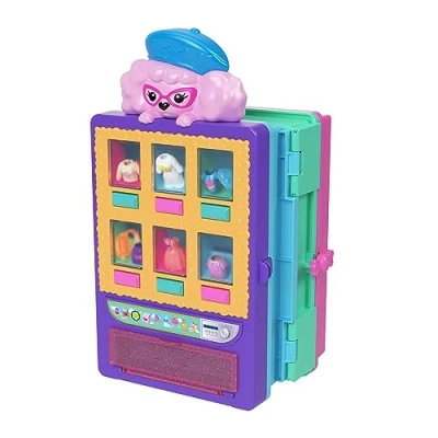 Abbildung von Polly Pocket Kleidergeschäft Spielset Funktionierender Verkaufsautomat, 2 stöckiges Spielset, Puppen, 1 niedlicher Pudel und über 35 Zubehörteile zum Stylen Geschichtenerzählen, HKW12