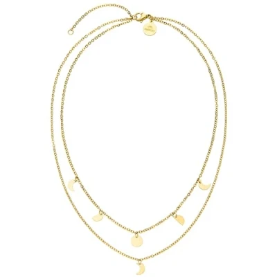 Abbildung von Purelei® Luna Kette Damen (Gold) Halskette aus langlebigem Edelstahl Wasserfeste mit Anhänger 40 45 cm Länge verstellbar für deinen individuellen Look
