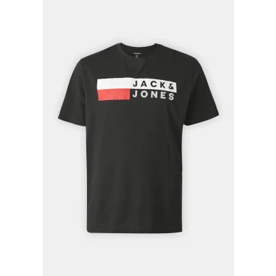 Abbildung von Jack &amp; Jones Jjecorp LOGO TEE Oneck Tshirt print, Herren, Größe: 4XL, Black