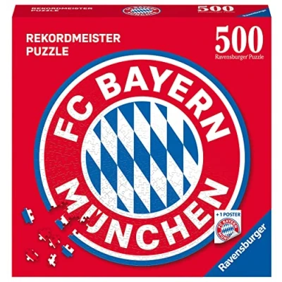 Abbildung von Ravensburger Puzzle 17452 FC Bayern Logo 500 Teile München Rundpuzzle für Erwachsene und Kinder ab 14 Jahren
