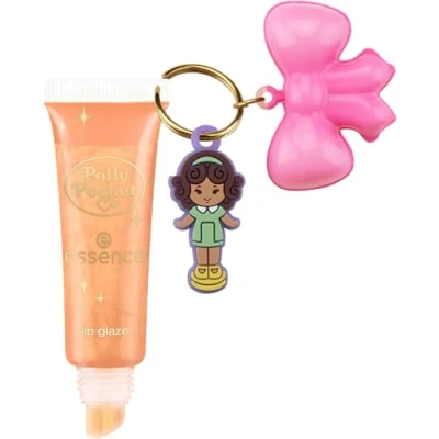 Abbildung von essence Polly Pocket lip glaze, Lipgloss, Nr. 02, Orange, mit Ölen, natürlich, schimmernd, vegan, ohne Parabene, Mikroplastikpartikel, Nanopartikel frei, 1er Pack (10ml)