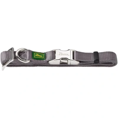 Abbildung von HUNTER VARIO BASIC ALU STRONG Halsung, Hundehalsband, Nylon, Aluminium Steckverschluss, M, grau