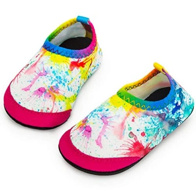 Abbildung von Yorgou Baby Strandschuhe Schwimmschuhe Badeschuhe Wasserschuhe Schnelltrocknende Aquaschuhe rutschfest Barfuss Schuh für Kinder Beach Pool, Bunt, 23/24 EU