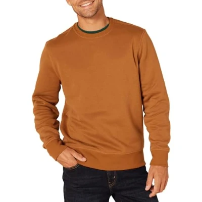 Abbildung von Amazon Essentials Herren Fleece Sweatshirt mit Rundhalsausschnitt (erhältlich in Big &amp; Tall), Muskat, L