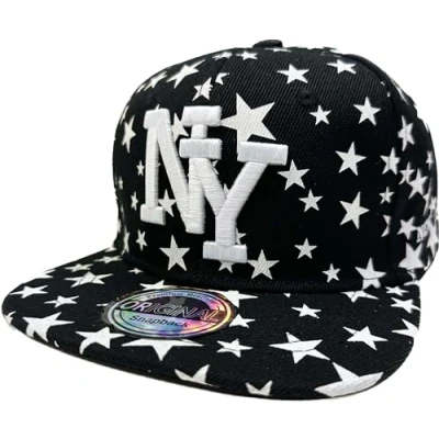 Abbildung von J26 Kids Kinder Snapback USA Cap Teenie Kappe Basecap Mütze Trucker Cappy Sport NY (Stern Black)