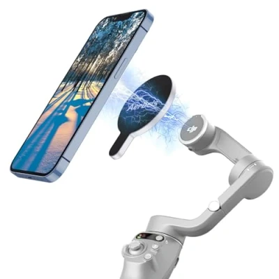 Abbildung von Aerbeis DJI Magnetische Ringklemmhalterung für Magsafe OM 6 / 5 4 SE Adapterhalterung kompatibel mit Osmo Gimbal Stabilisator, Zubehör
