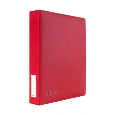 Abbildung von Vault X 3 Ring Trading Kartenordner, passend für 9 Taschen Seiten, 540 Karten, Exo Tec Material, Leicht zu Öffnen, D Klemmordner Sammelkartenspiele, Sportkarten, TCG (Rot, Schlank)