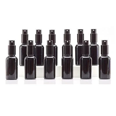 Abbildung von Yizhao Schwarz Sprühflasche Glas 30ml, Klein mit [Zerstäuber], für Ätherisches Öle,Kosmetik, Apotheker, Reinigung,Aromatherapie, Massage, Haare 12Pcs