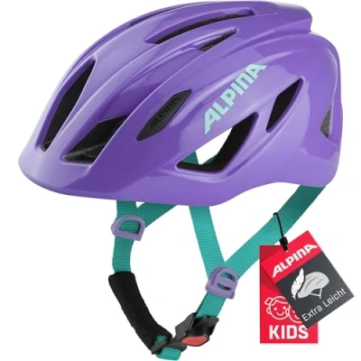 Abbildung von ALPINA PICO Leichter, Optimal Klimatisierter &amp; Bruchfester Fahrradhelm Mit Fliegennetz Für Kinder, Purple Gloss, 50 55 cm