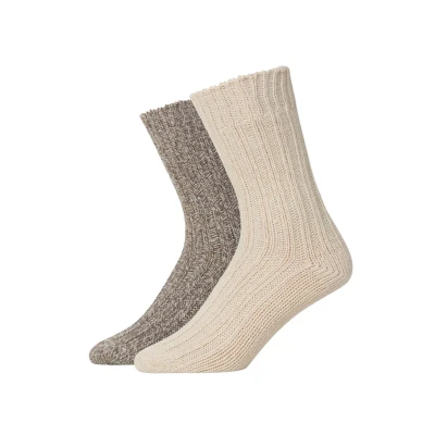 Abbildung von Snocks Norweger 2 PACK Socken, Größe: 35 38, Mix offwhite braun