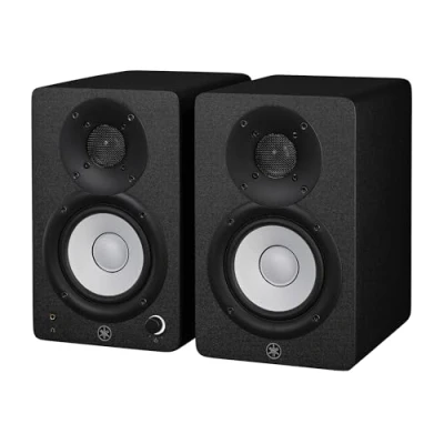 Abbildung von Yamaha HS4 Studiomonitore Paar, Aktivlautsprecher, 2 Wege, Bassreflex 4.5&quot;, 52W, Hohe Qualität, Flacher Frequenzgang, Raumsteuerung, Musikproduktion, Inhaltserstellung, Videobearbeitung Schwarz