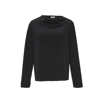 Abbildung von s.Oliver Black Label MET Watervalkraag Sweatshirt, Damen, Größe: 46, Schwarz