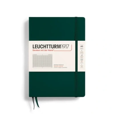 Abbildung von LEUCHTTURM1917 367257 Notizbuch Medium (A5), Hardcover, 251 nummerierte Seiten, Forest Green, kariert