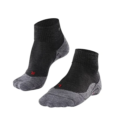 Abbildung von FALKE Damen Wandersocken TK5 Wander Short W SSO Wolle antiblasen dünn 1 Paar, Grau (Asphalt Melange 3180), 39 40