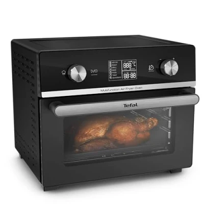 Abbildung von Tefal FW6058 Multifunction Air Fryer Oven Heißluftfritteuse und Multifunktionsofen 20 L Kapazität 10 Auto Programme energiesparend digitales Touchdisplay inkl. Zubehör, Schwarz