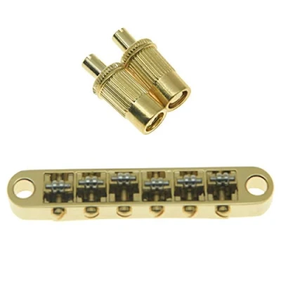 Abbildung von KAISH Gold Gitarre Roller Sattel Bridge Tune O Matic für Epi Les Paul,SG,Dot,Bigsby mit M8 Gewindepfosten
