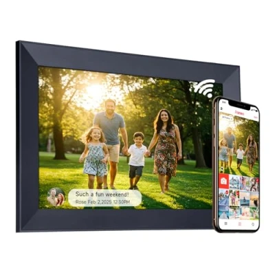 Abbildung von Rollei Smart Frame WiFi 103 Black 10,1 Zoll Touch Bilderrahmen mit Frameo App für schnelles und einfaches teilen von Fotos oder Videos IPS Panel, viele Funktionen, microSD Slot (Schwarz)